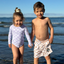 WAVY CHECK BOARDSHORTS TAN